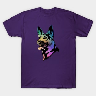 Rainbow Swirl German Shepherd T-Shirt